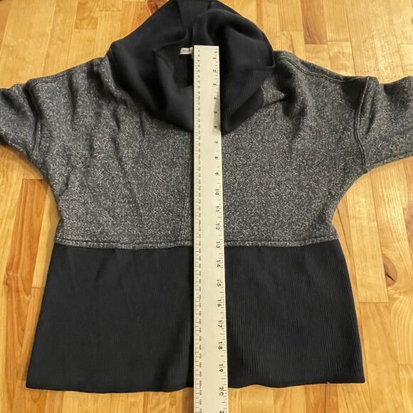 People Like Frank Anthropologie Sweater Colorblock Zip Up Back Cowl Neck S - Picture 10 of 12